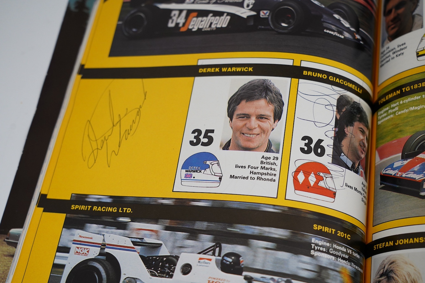 An archive of British Grand Prix memorabilia from Brands Hatch, including a collection of autographs, including Niki Lauda, John Watson, etc., all collected in a brands Hatch official program dated 1983 by the vendor who